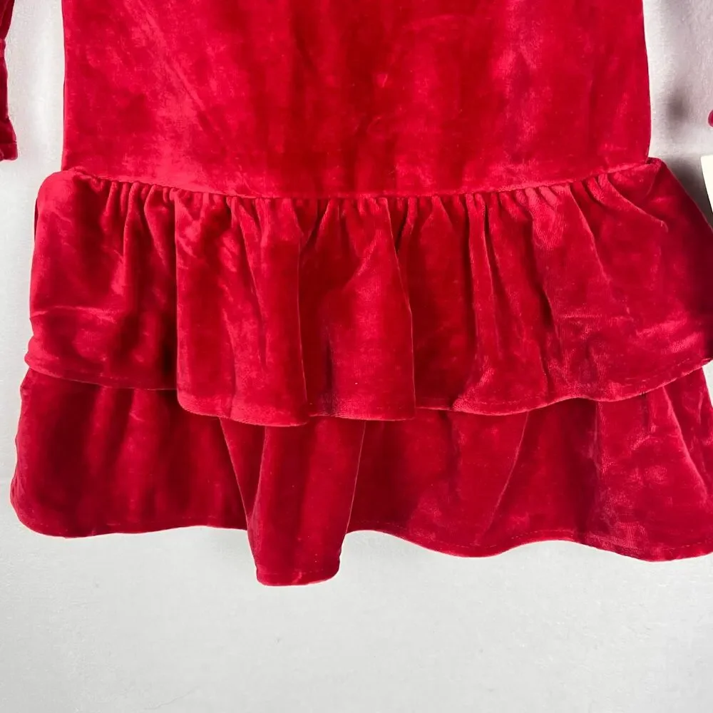 Ralph Lauren Vintage Girls Red Velvet Tiered Dress 2T NWT Holiday Christmas